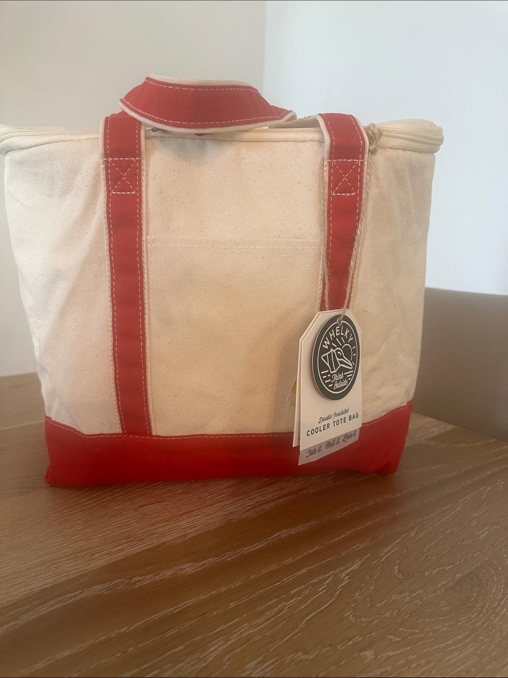 Canvas insulated cooler tote bag
